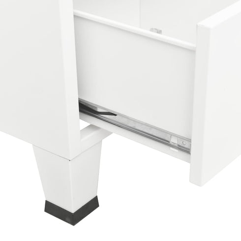 Lady Jillian - Industrial Wardrobe White 90x50x180 cm Metal