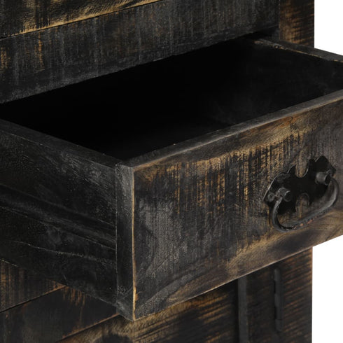 Rustika Rowe - Highboard Black 90x40x180 cm Solid Mango Wood