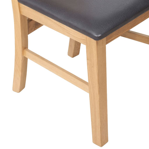 Swen Studio - Dining Chairs 6 pcs Solid Oak Wood and Faux Leather