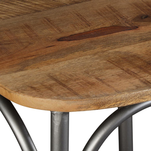 Swen Studio - Dining Chairs 4 pcs Solid Mango Wood and Steel Cross Back