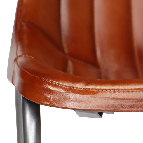 Swen Studio - Dining Chairs 4 pcs Brown Real Leather