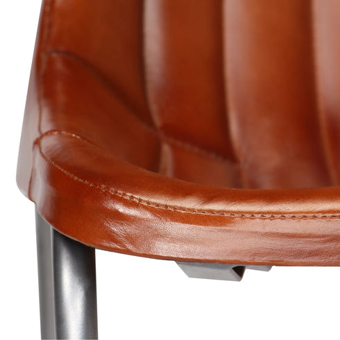 Swen Studio - Dining Chairs 6 pcs Brown Real Leather