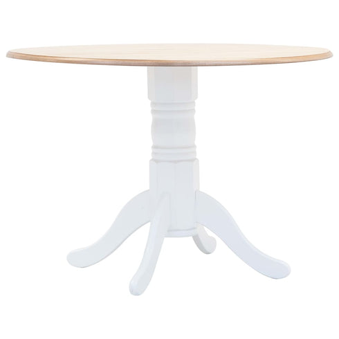 Maison Madeleine - 5 Piece Dining Set Solid Rubber Wood White and Brown