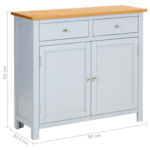 Maison Madeleine - Sideboard 90x33.5x83 cm Solid Oak Wood