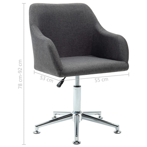 Swen Studio - Swivel Dining Chairs 6 pcs Dark Grey Fabric (UK/IE/FI/NO only) (6x331499)