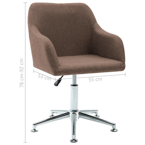 Swen Studio - Swivel Dining Chairs 6 pcs Brown Fabric (UK/IE/FI/NO only) (6x331501)
