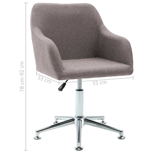 Swen Studio - Swivel Dining Chairs 6 pcs Taupe Fabric (UK/IE/FI/NO only) (6x331507)