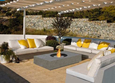 Ecosmart Fire Martini 50 Fire Pit Table - Bone Finish / Black Burner - ESF.O.MTI.50.BO.B
