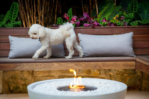 Ecosmart Fire Mix 850 Fire Pit Bowl - Graphite Finish / Black Burner - ESF.O.MX8.GH.B