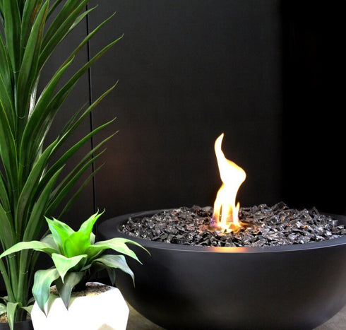 Ecosmart Fire Mix 850 Fire Pit Bowl - Graphite Finish / Stainless Steel Burner - ESF.O.MX8.GH