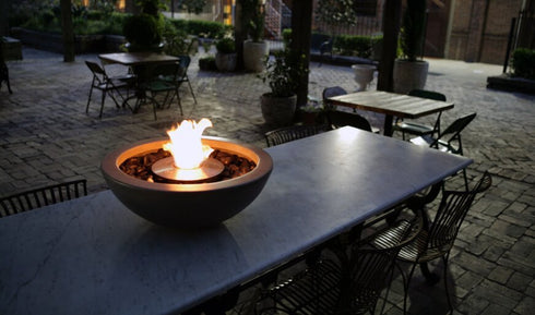 Ecosmart Fire Mix 600 Fire Pit Bowl - Natural Finish / Stainless Steel Burner - ESF.O.MX6.NA