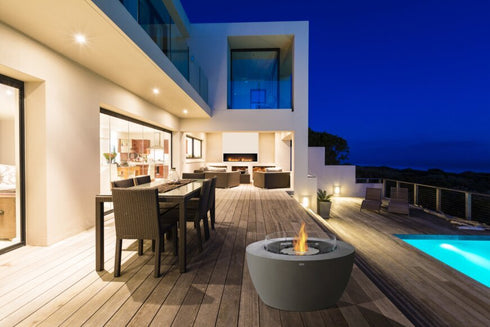 Ecosmart Fire Pod 40 Fire Pit Bowl - Graphite Finish / Black Burner - ESF.O.POD.40.GH.B