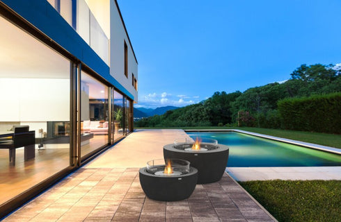 Ecosmart Fire Pod 40 Fire Pit Bowl - Bone Finish / Black Burner - ESF.O.POD.40.BO.B