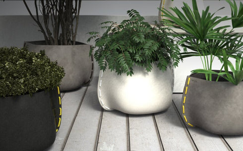 Blinde Design Stitch 100 Concrete Planter - Bone Finish - BLD.1.P.STI.100.Y.BO