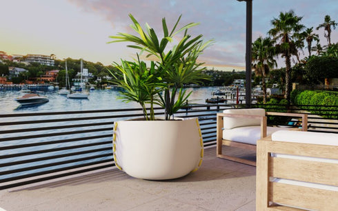 Blinde Design Stitch 125 Concrete Planter - Bone Finish - BLD.1.P.STI.125.Y.BO