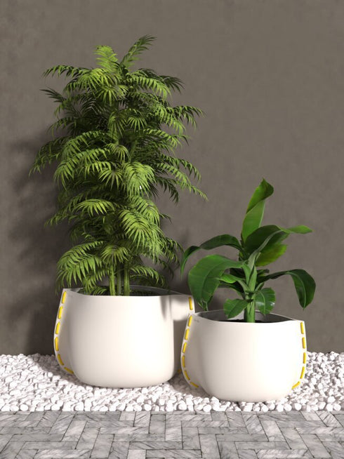Blinde Design Stitch 100 Concrete Planter - Bone Finish - BLD.1.P.STI.100.Y.BO
