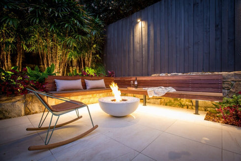 Ecosmart Fire Mix 850 Fire Pit Bowl - Graphite Finish / Stainless Steel Burner - ESF.O.MX8.GH