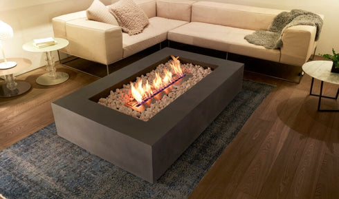 Ecosmart Fire Wharf 65 Fire Pit Table - Black Burner - ESF.O.WHF.65.TN.B